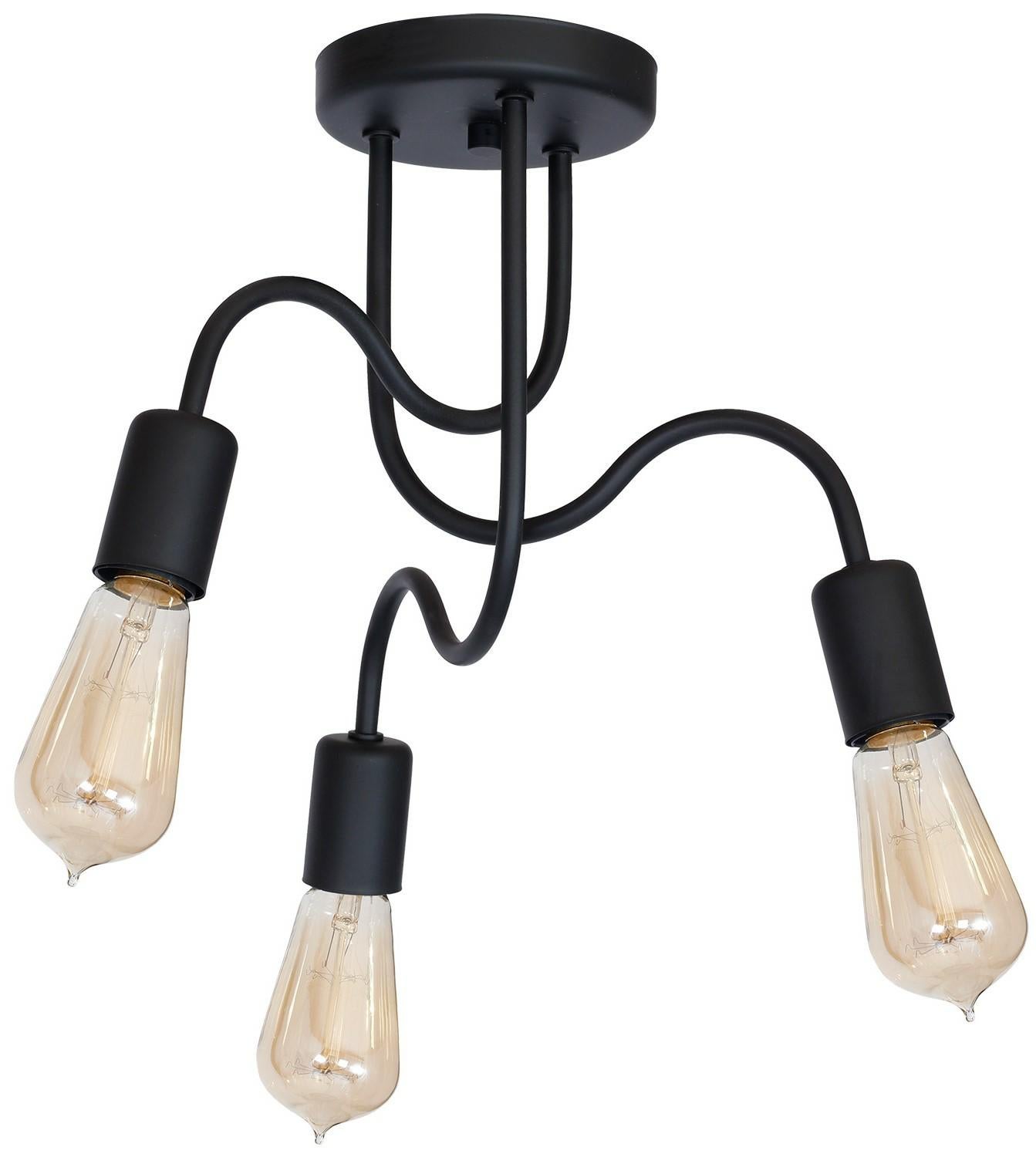 Lampa wisząca Dow czarny mat 3xE27x15W metal wym:42x46x46cm IP20 Luminex