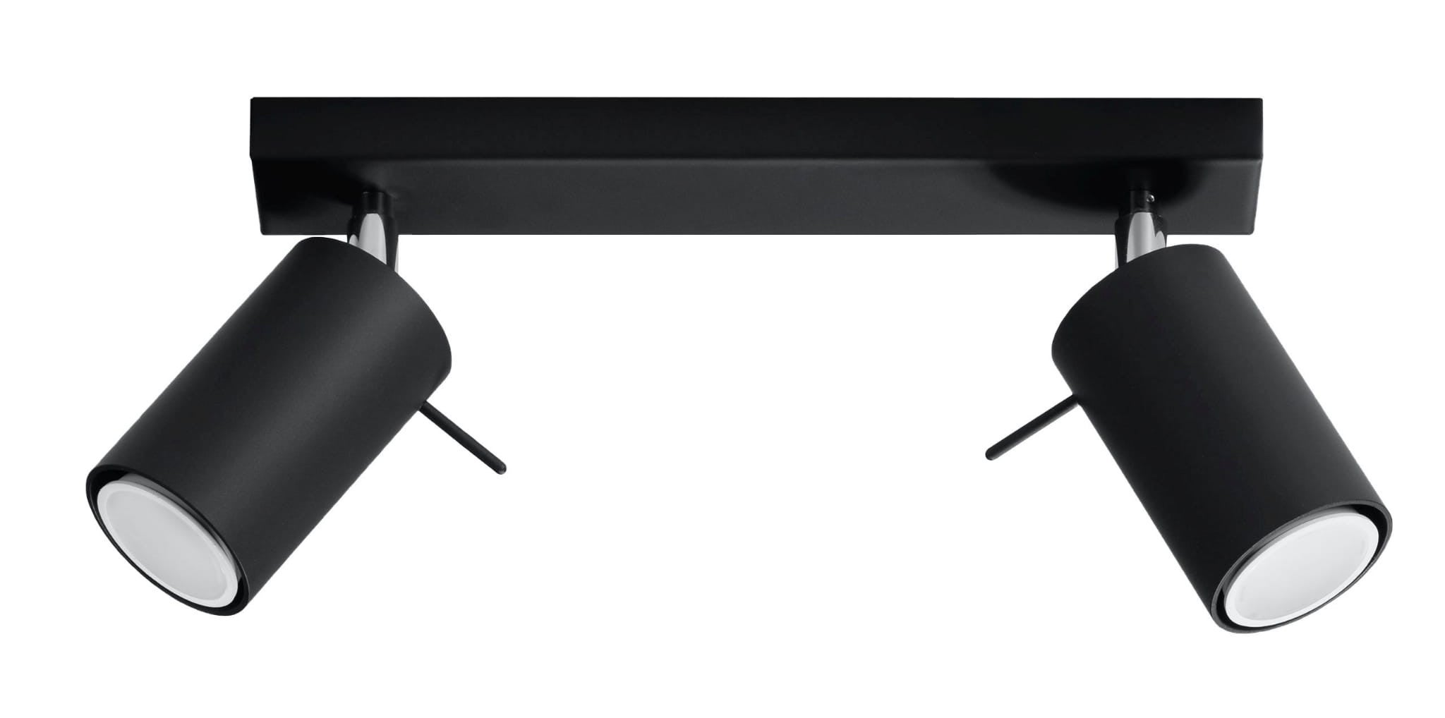 Plafonnier Acier Noir GU10 2 Ring