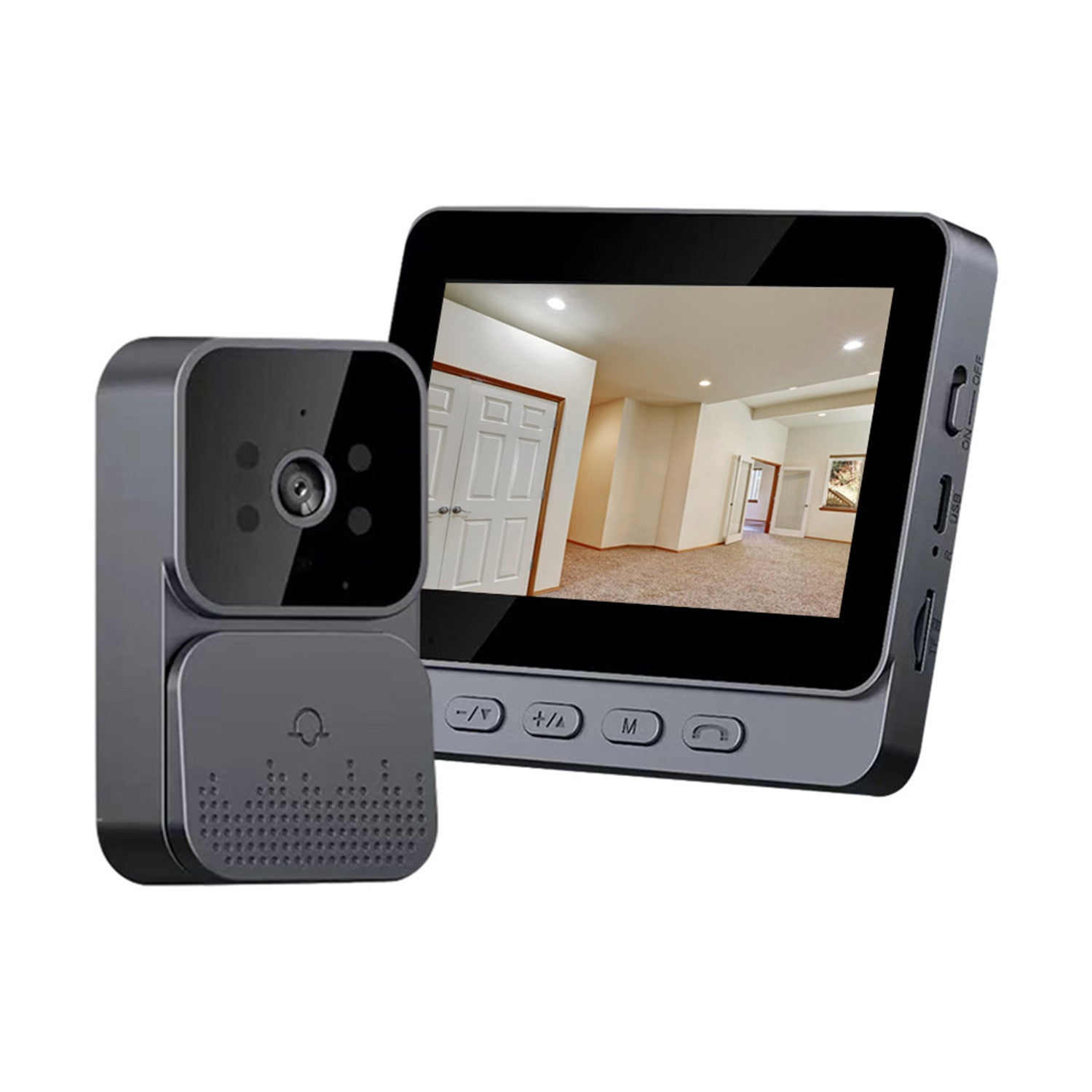 4.3 cal IPS ekran 2.4G bezprzewodowy wideodomofon z ekranem z ekran, bezprzewodowy inteligentny High-definition wideo monitoring Intelligent Doorbell