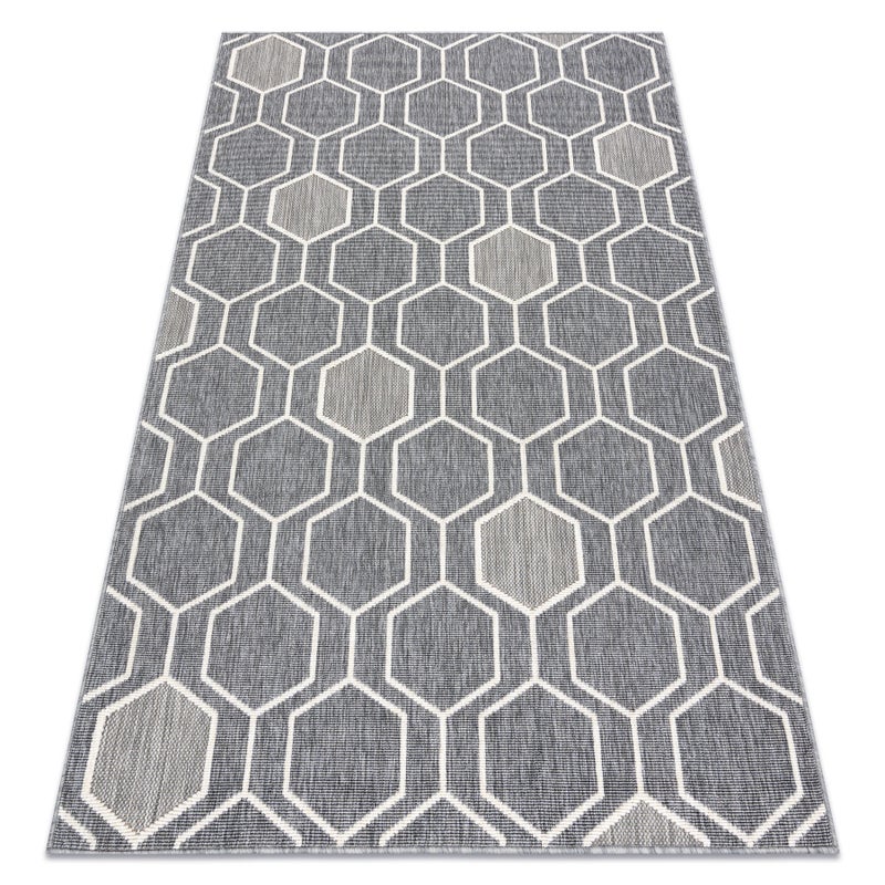 Dywan SPRING 20404332 Hexagon sznurkowy, pętelkowy - szary 120x170 cm
