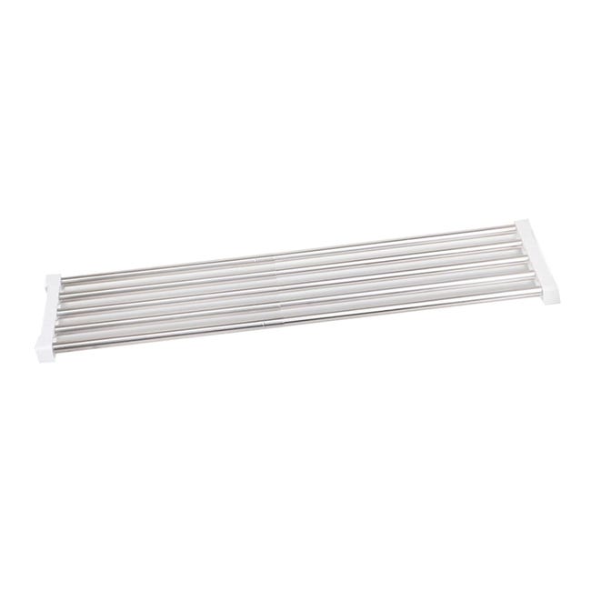 Rozkładana półka do przechowywania w szafie, regulowana od 25 do 40 cm, szerokość 24 cm, stal nierdzewna, montaż na gwoździach, półka