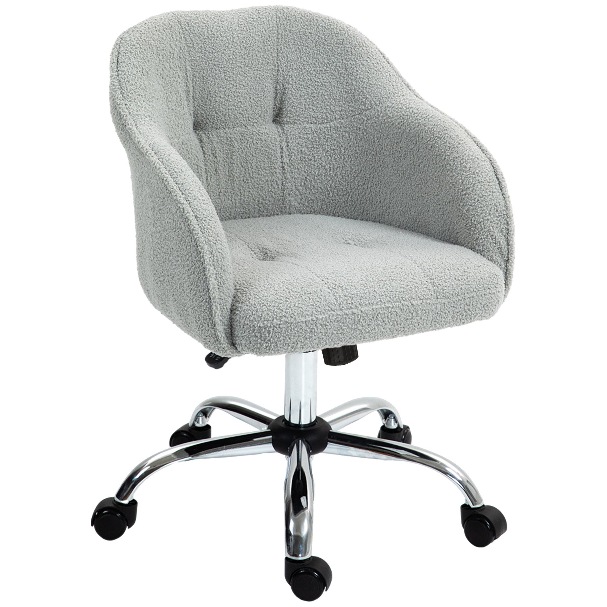 Ergonomiczny fotel bujany biurowy, wygląd pluszu, 56 x 61 x 86 cm, szary
