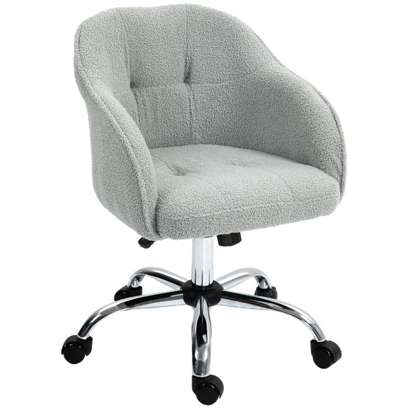 Ergonomiczny fotel bujany biurowy, wygląd pluszu, 56 x 61 x 86 cm, szary