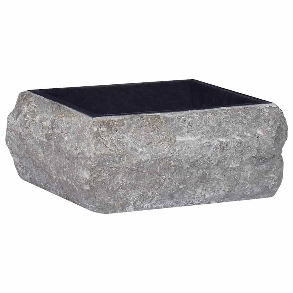 Umywalka Nablatowa Kamienna Kwadratowa Czarna do Łazienki 30 cm