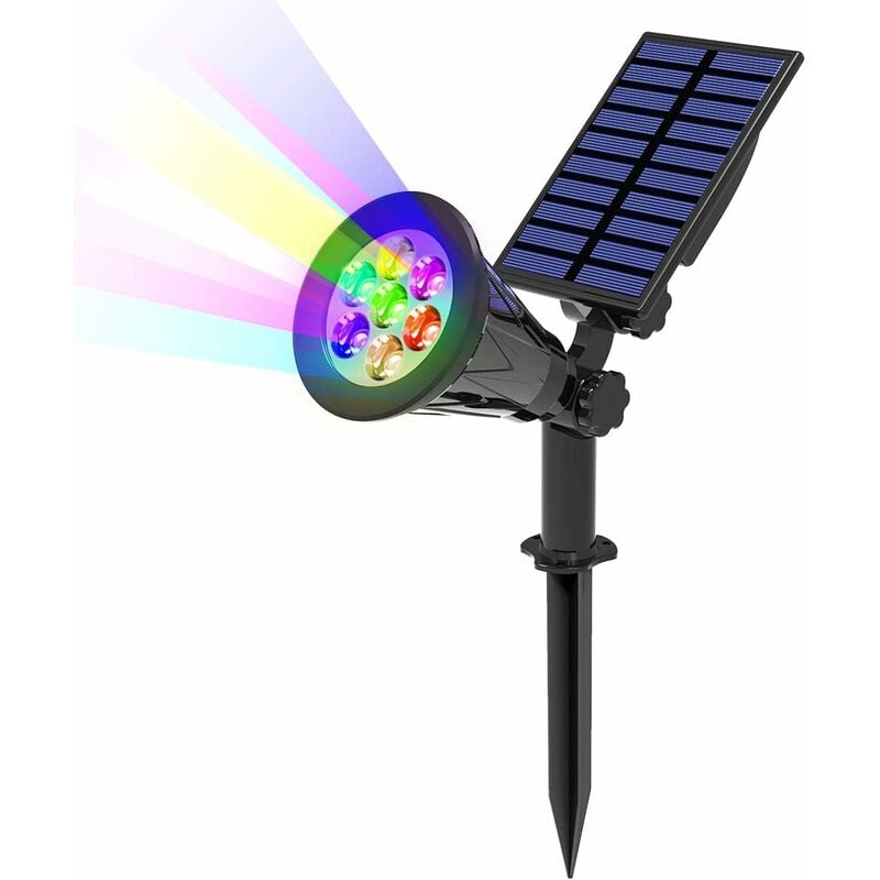 Reflektor solarny LED z 7 opcjami kolorów, bezprzewodowy i wodoodporny, odpowiedni do oświetlenia zewnętrznego ogrodu.
