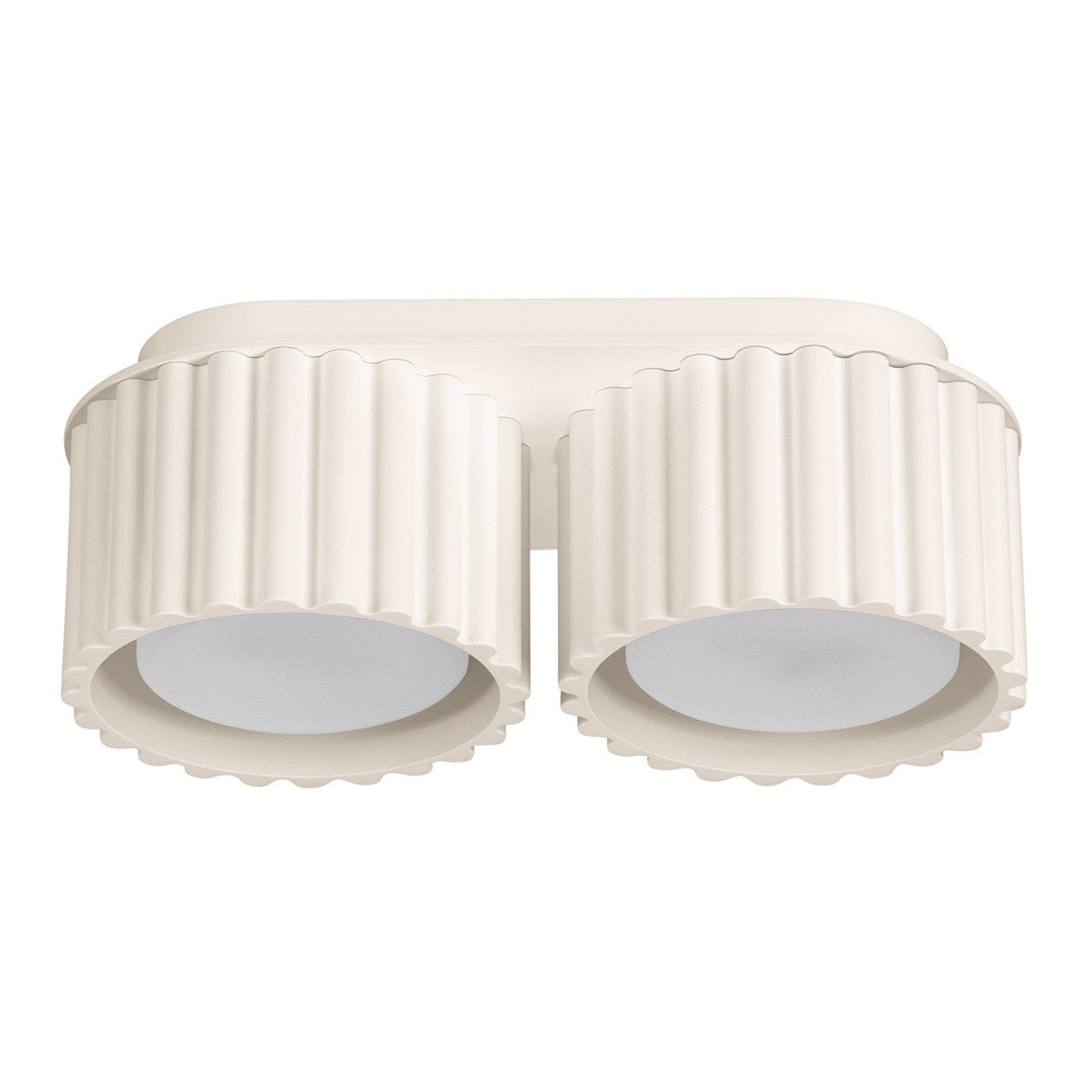 Lampa sufitowa nowoczesna beżowa owalna 21 cm ryflowane spoty 2xGX53 10W AURA Sollux Lighting