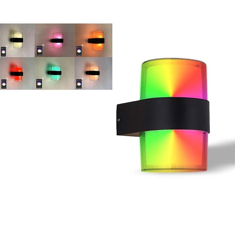2 szt. Wodoodporna lampa zewnętrzna LED Smart WiFi Tuya App Kontrola RGB + Ciepłe światło Dekoracja do sypialni i salonu w stylu nowoczesnym