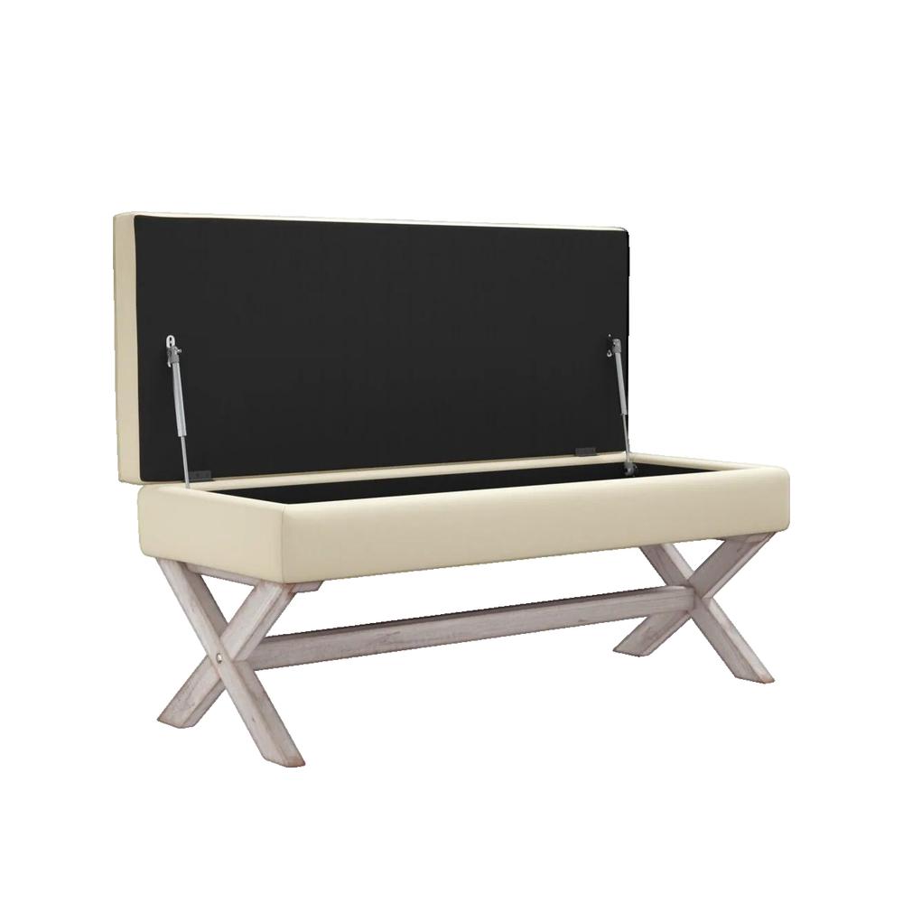 Taboret do przechowywania vidaXL naturalny len 110x45x49 cm wygodny i pojemny
