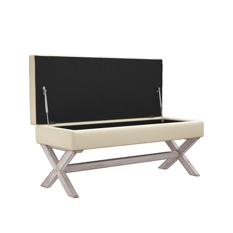 Taboret do przechowywania vidaXL naturalny len 110x45x49 cm wygodny i pojemny