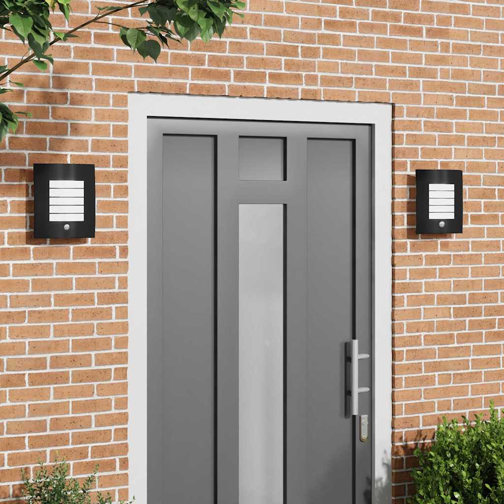 Zewnętrzna lampa ścienna 2 pcs Czarny 23.5 x 9 x 26 cm vidaXL