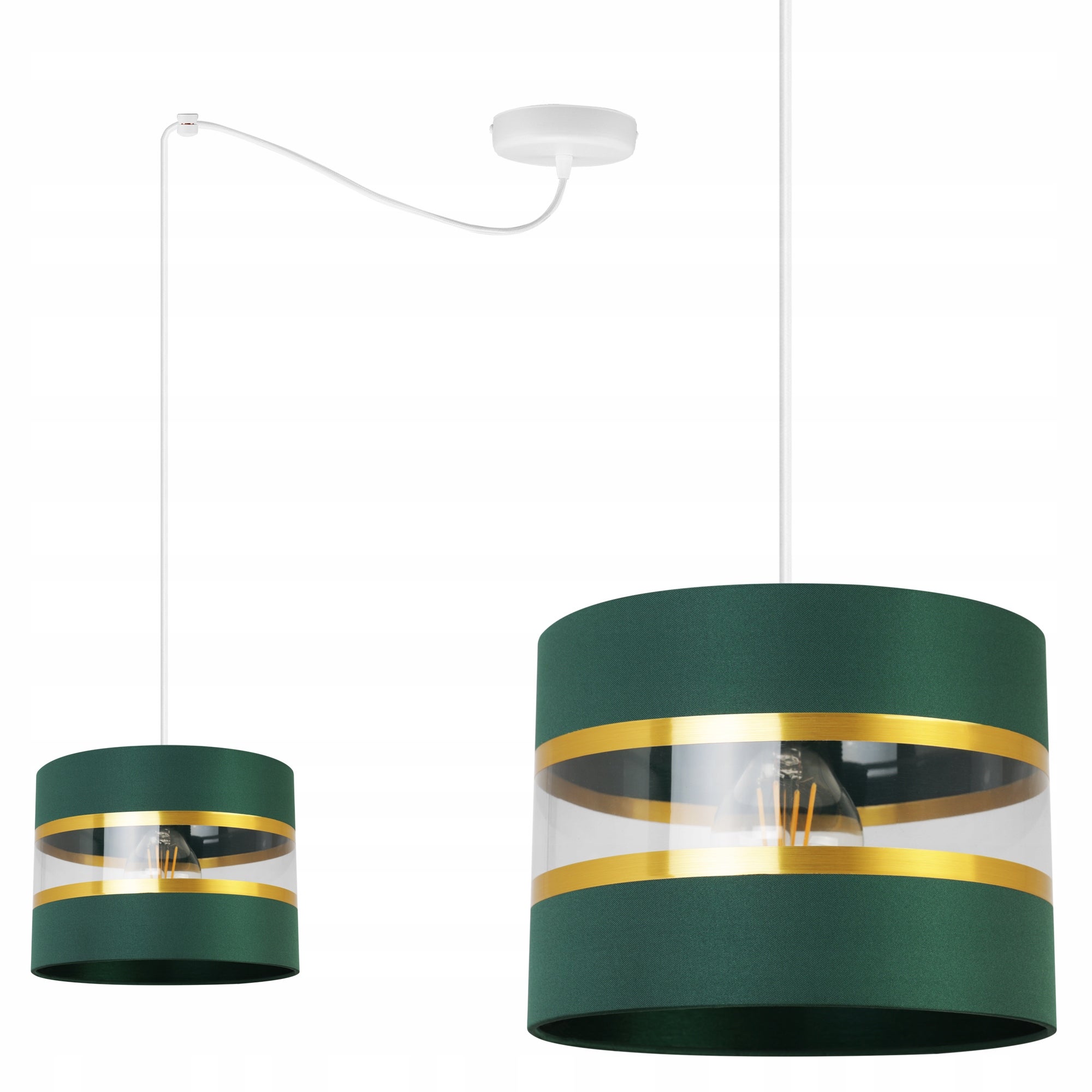 Lampa sufitowa wisząca Light Home LH Spider Elegance Gold 1x E27 60W zielony/biały