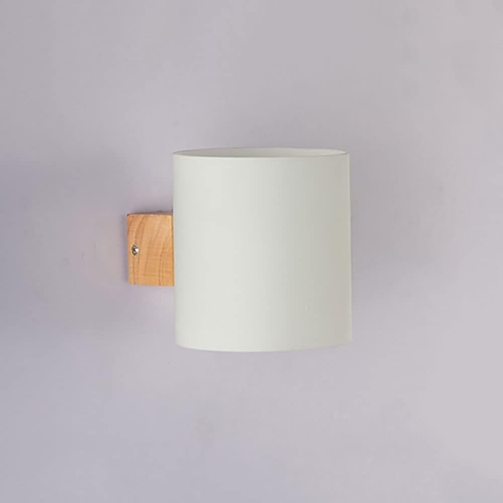 Nowoczesna lampa ścienna z drewna i szkła – białe światło – wymiary: 12 x 13 cm – nadaje się do salonów, sypialni, korytarzy i klatek schodowych.