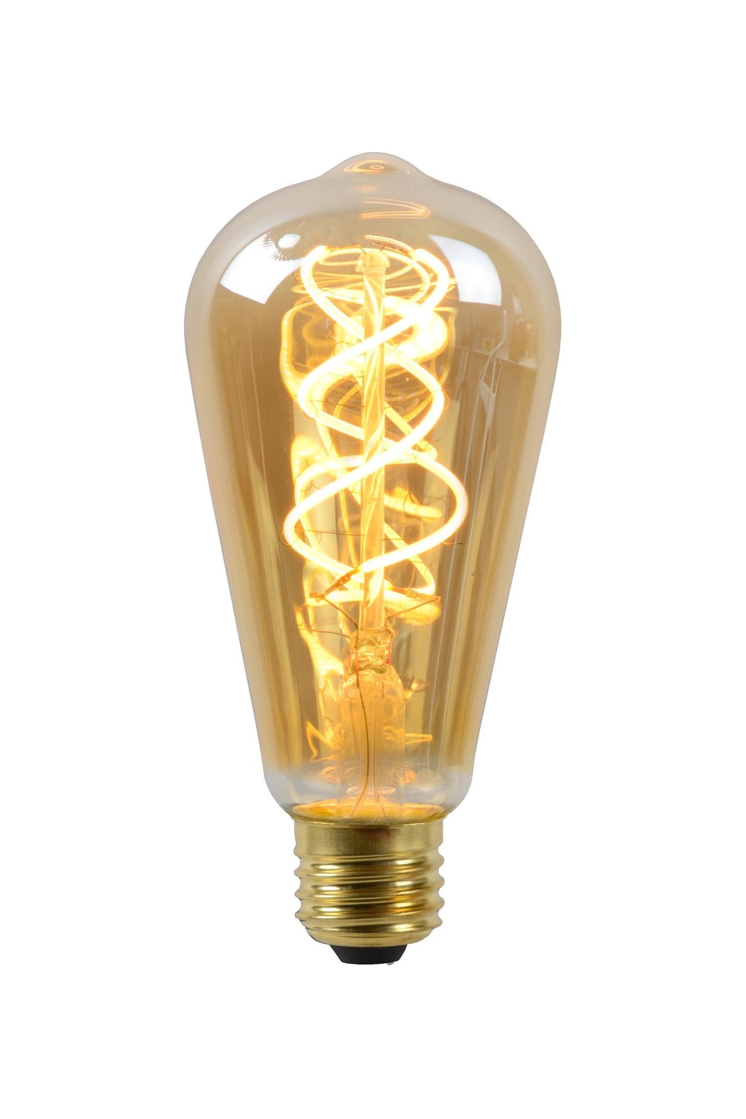 Żarówka ściemnialna LED filamentowa bursztynowa owalna E27 5W ciepła 260lm Lucide