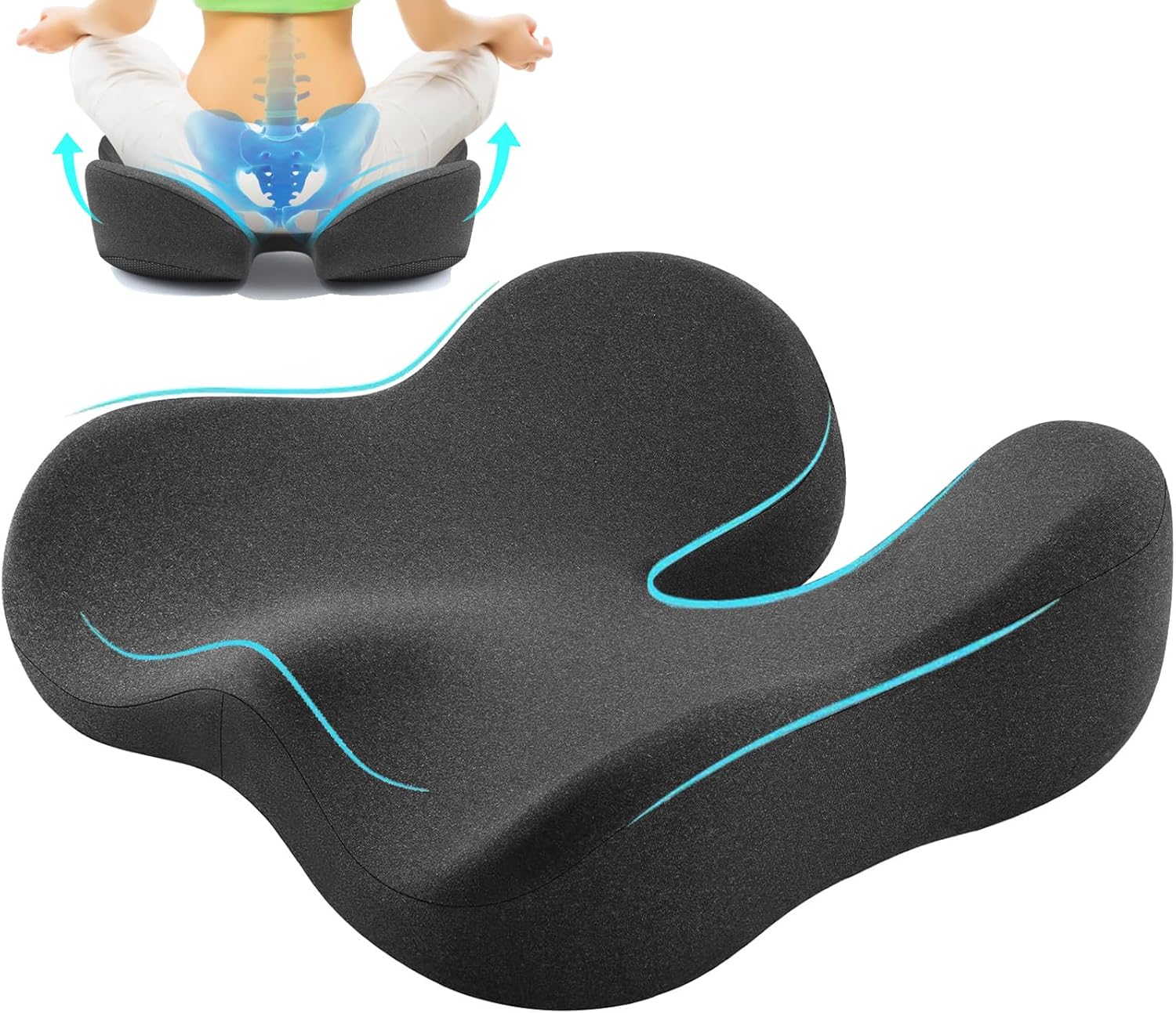 Poduszka na siedzenie z pianki memory foam, ortopedyczna poduszka w kształcie litery U na hemoroidy, kość guziczną, rwę kulszową i ciążę – d