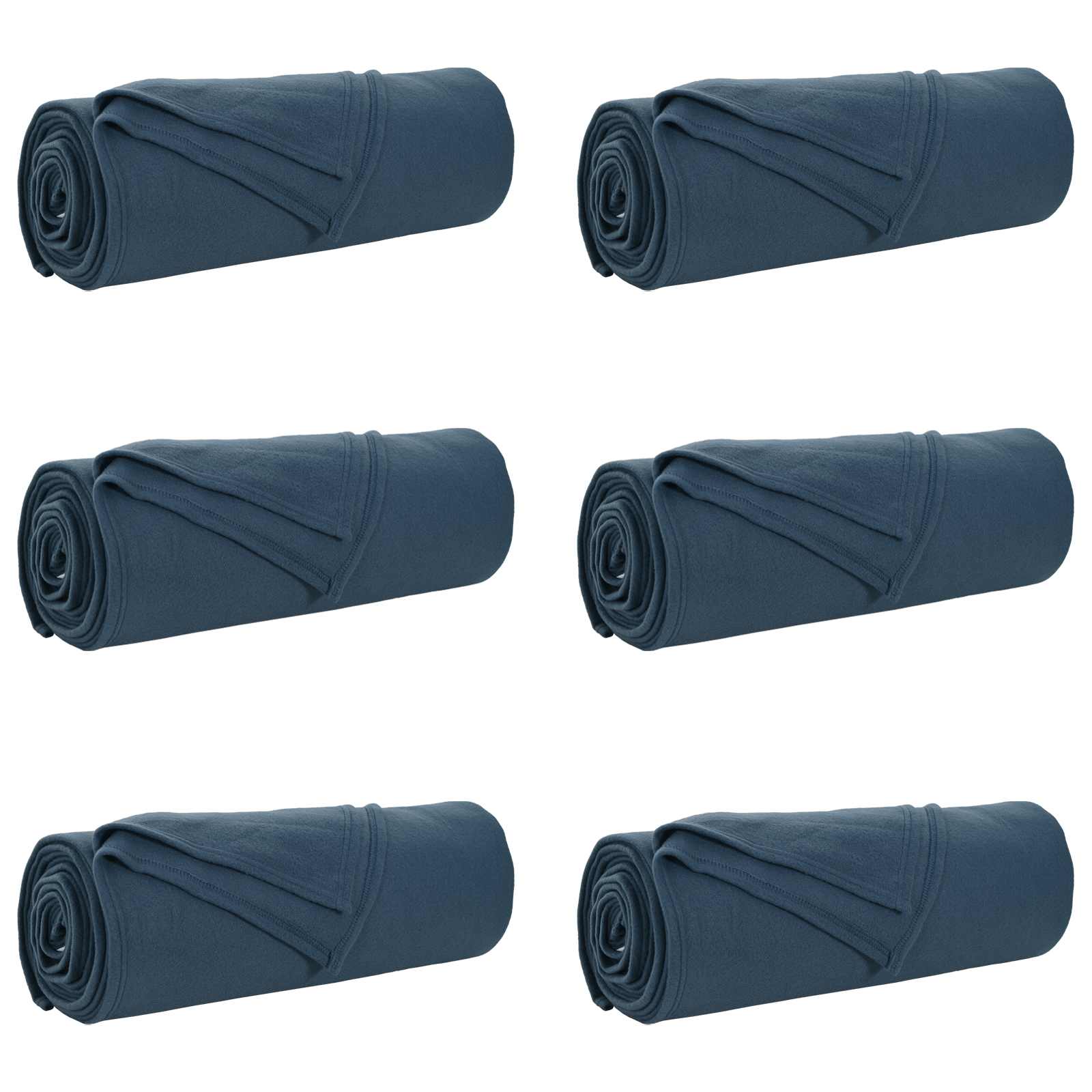 6x Koc Polarowy Narzuta na Łóżko 210x280 cm Granatowy