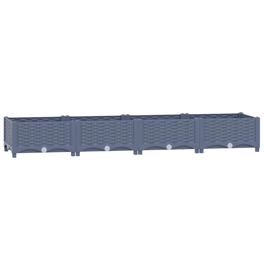 Rabata Ogrodowa na Warzywa z Polipropylenu 160x40x23 cm Niebieskoszara