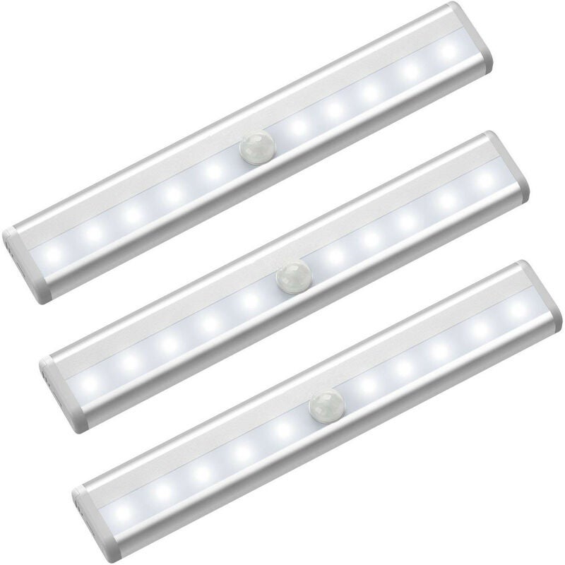 Lampa wewnętrzna LED z czujnikiem ruchu, 10 bezprzewodowych reflektorków LED, lampa LED do szafy, oświetlenie LED zasilane bateryjnie z paskiem magnet