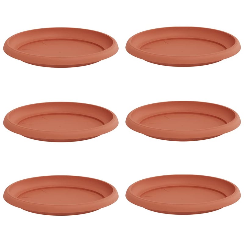 Okrągły Talerzyk Kwiatowy 6 pcs Czerwony ceglasty