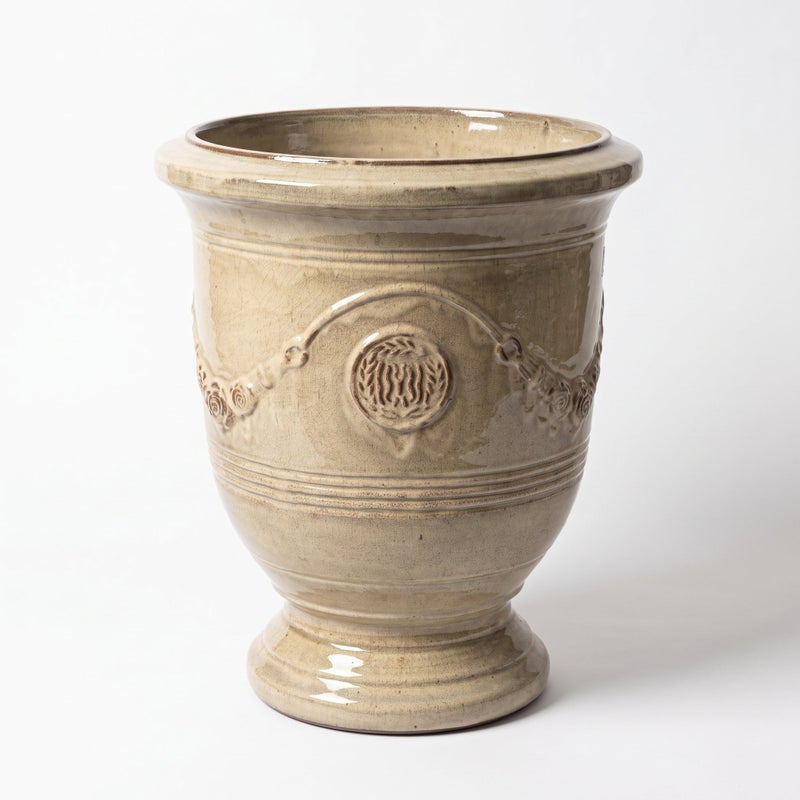 Donica ceramiczna Provencelia RICHELIEU Piaskowy, sred.46 x H56 cm, mrozoodporna, rękodzieło, szkliwiona