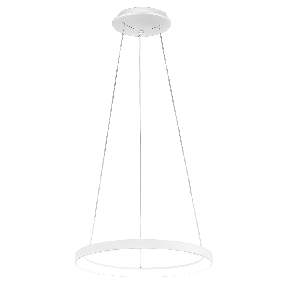 KRIZIA S/P 3000K Biała lampa wisząca - 30W LED 2300lm Ściemnialna faza cięcia + wciskana satynowa aluminiowa - Gea Luce