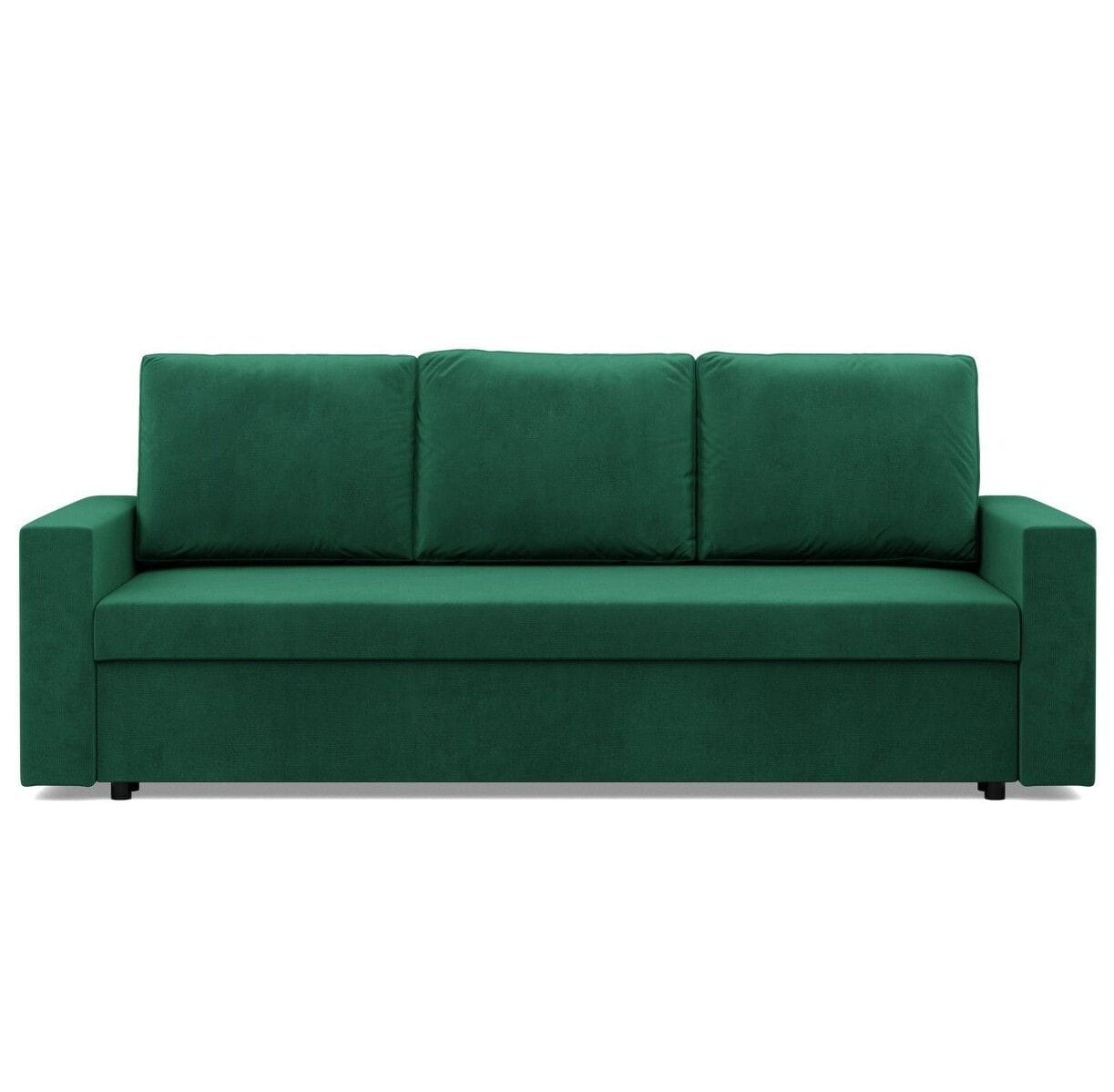 Kanapa 3 osobowa, BLOM, velvet, 220x92x92 cm, butelkowa zieleń - TYLETEGOTU
