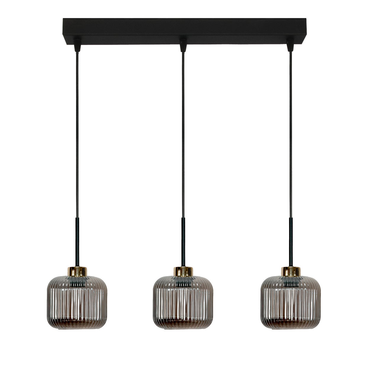 Lampa wisząca czarno złota E27 3 punktowa KORN do jadalni nowoczesny styl Edylit