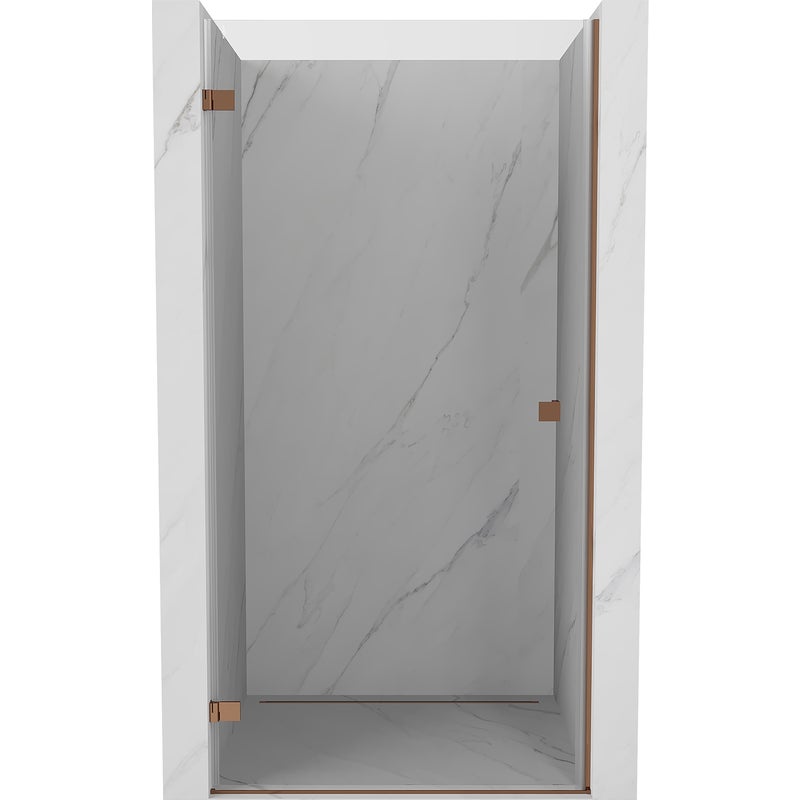 Mexen Lunar-B drzwi prysznicowe uchylne lewe 60 cm, transparent, różowe złoto - 832-060-000-60-00-L