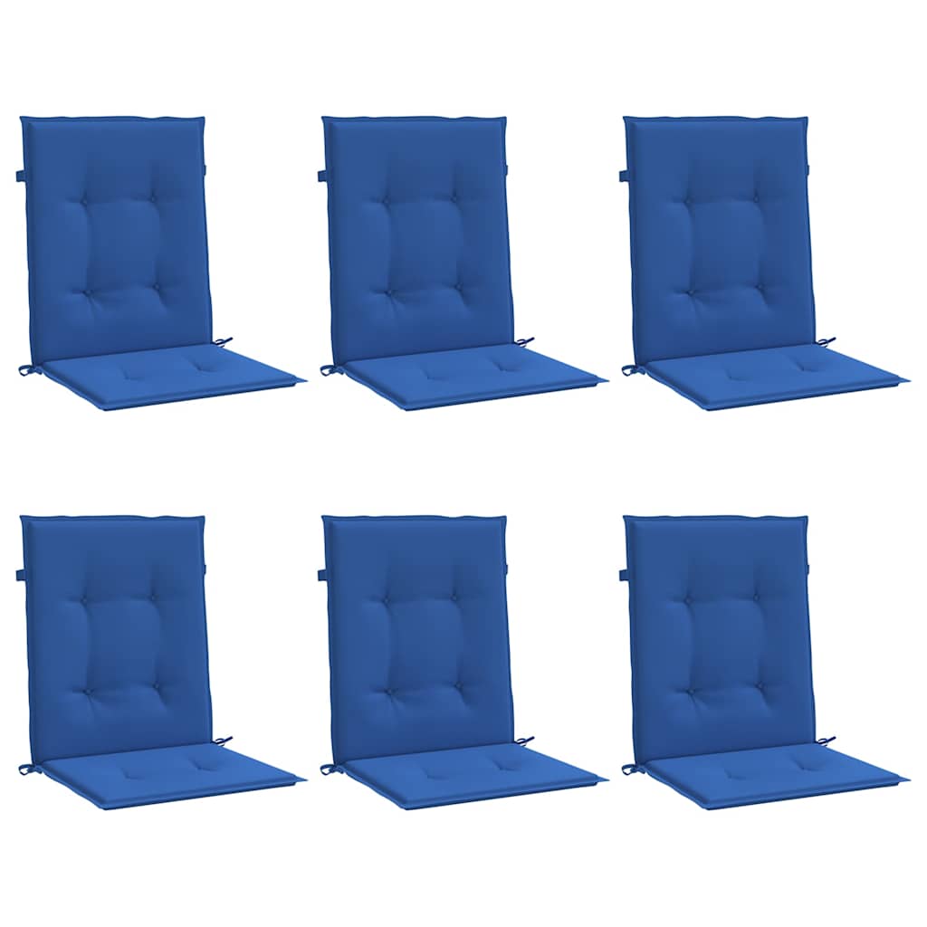 6x Poduszka Ogrodowa na Krzesło 50x100 cm Odporna na Wodę Kobaltowa