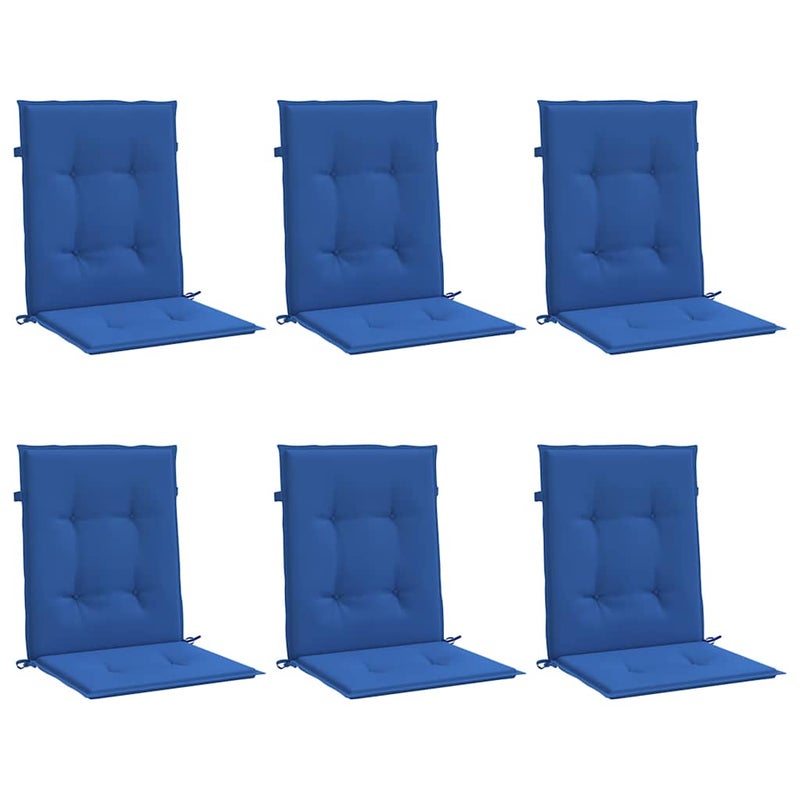 6x Poduszka Ogrodowa na Krzesło 50x100 cm Odporna na Wodę Kobaltowa