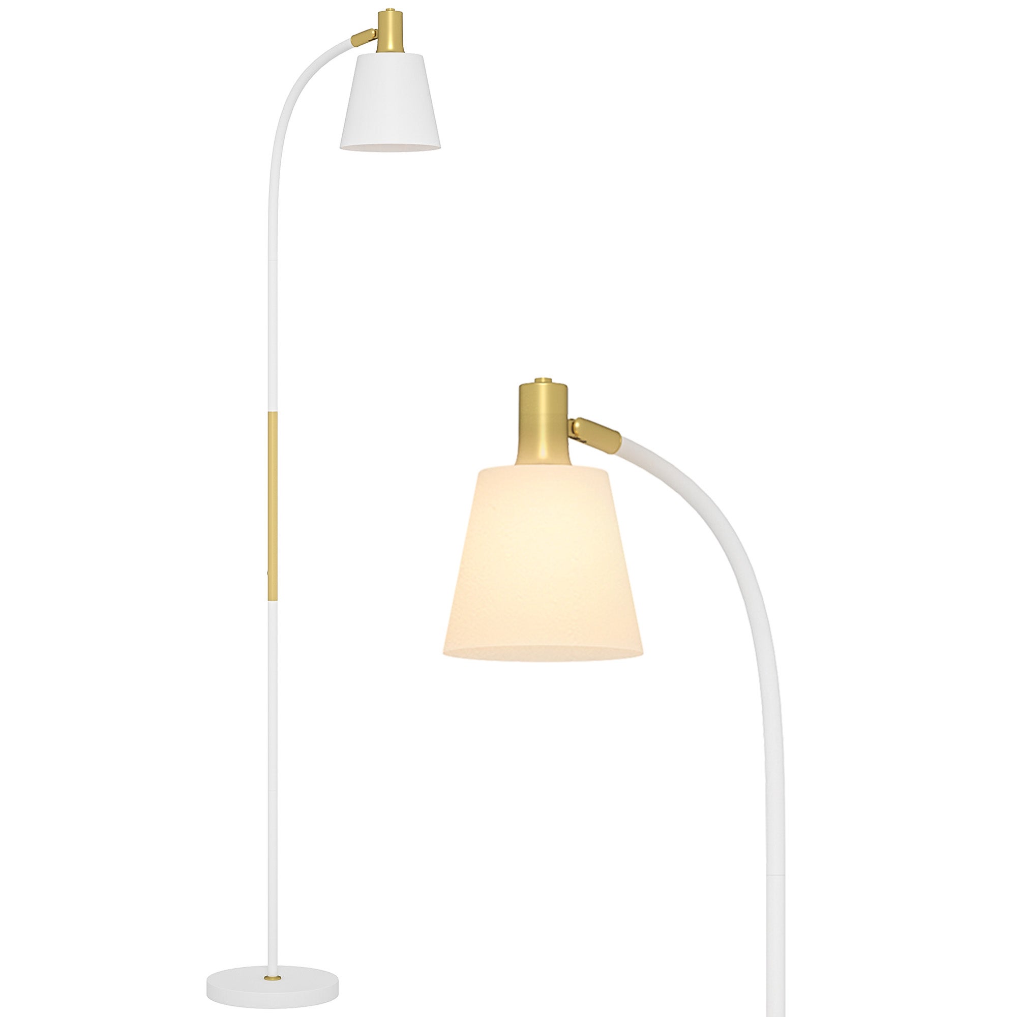 Lampa podłogowa regulowana wysokością (127-160 cm) z włącznikiem, oprawka E27, biała