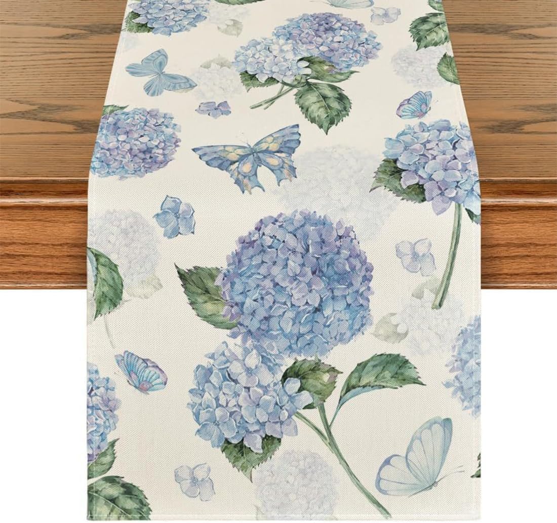Bieżnik w kwiaty wiosenne, elegancka dekoracja stołu na wiosnę i lato, nowoczesny styl do salonu i jadalni, Wielkanoc 33 x 180 cm