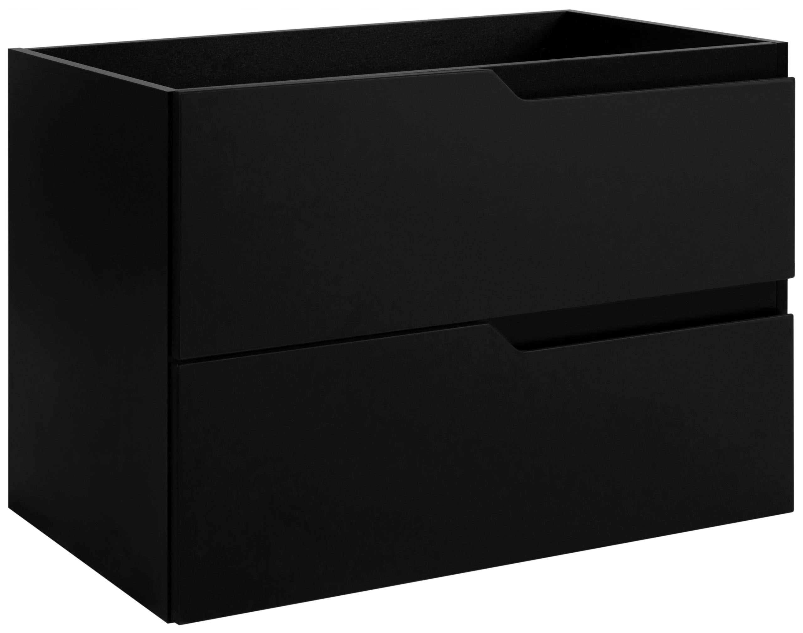 Szafka łazienkowa MODERN 80 cm czarna MDF frezowane uchwyty