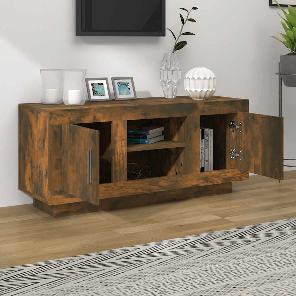 Szafka pod telewizor, przydymiony dąb, 102x35x45 cm