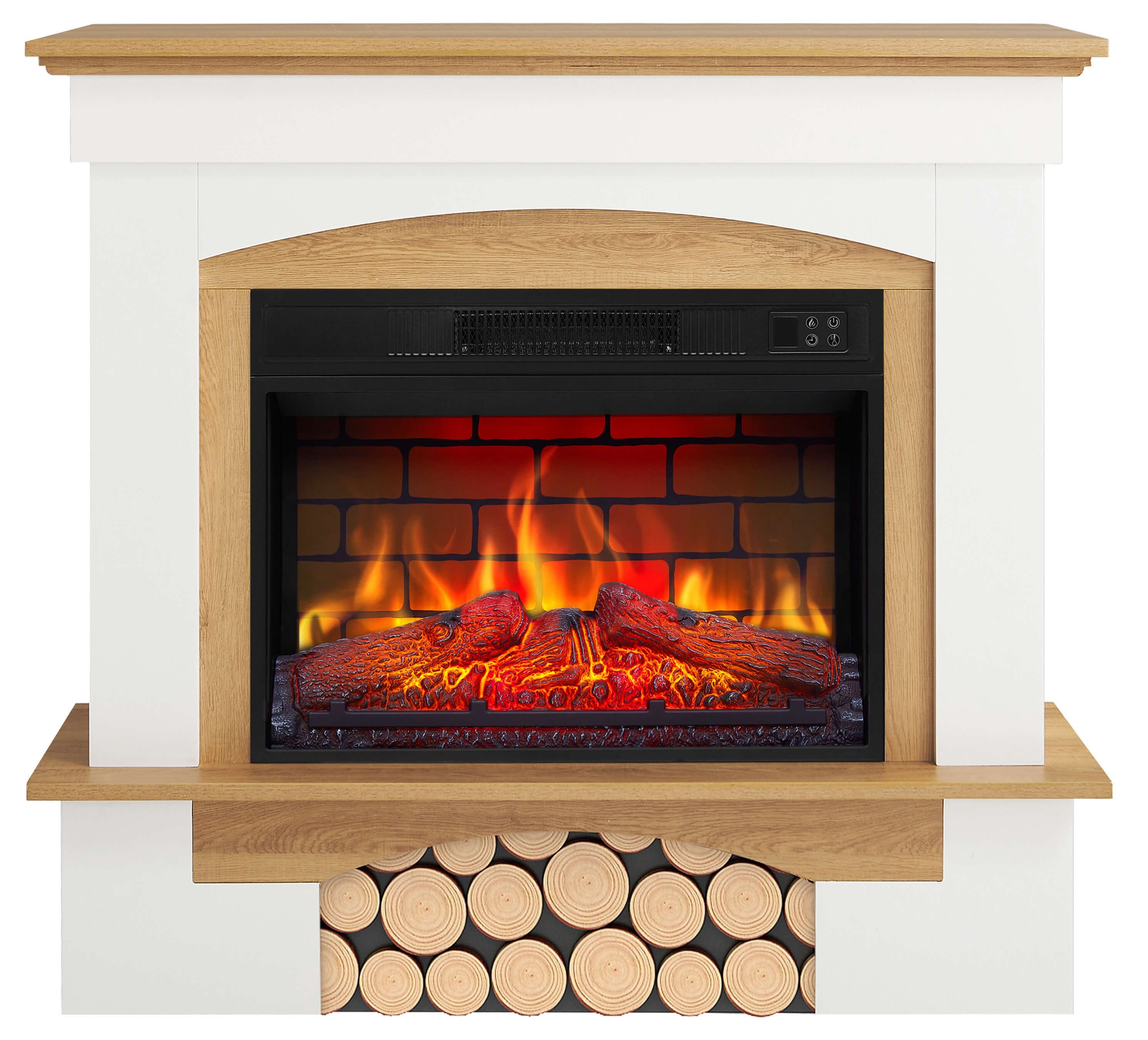Kominek elektryczny ArtiFlame Woodley AF23BS biały / dąb naturalny
