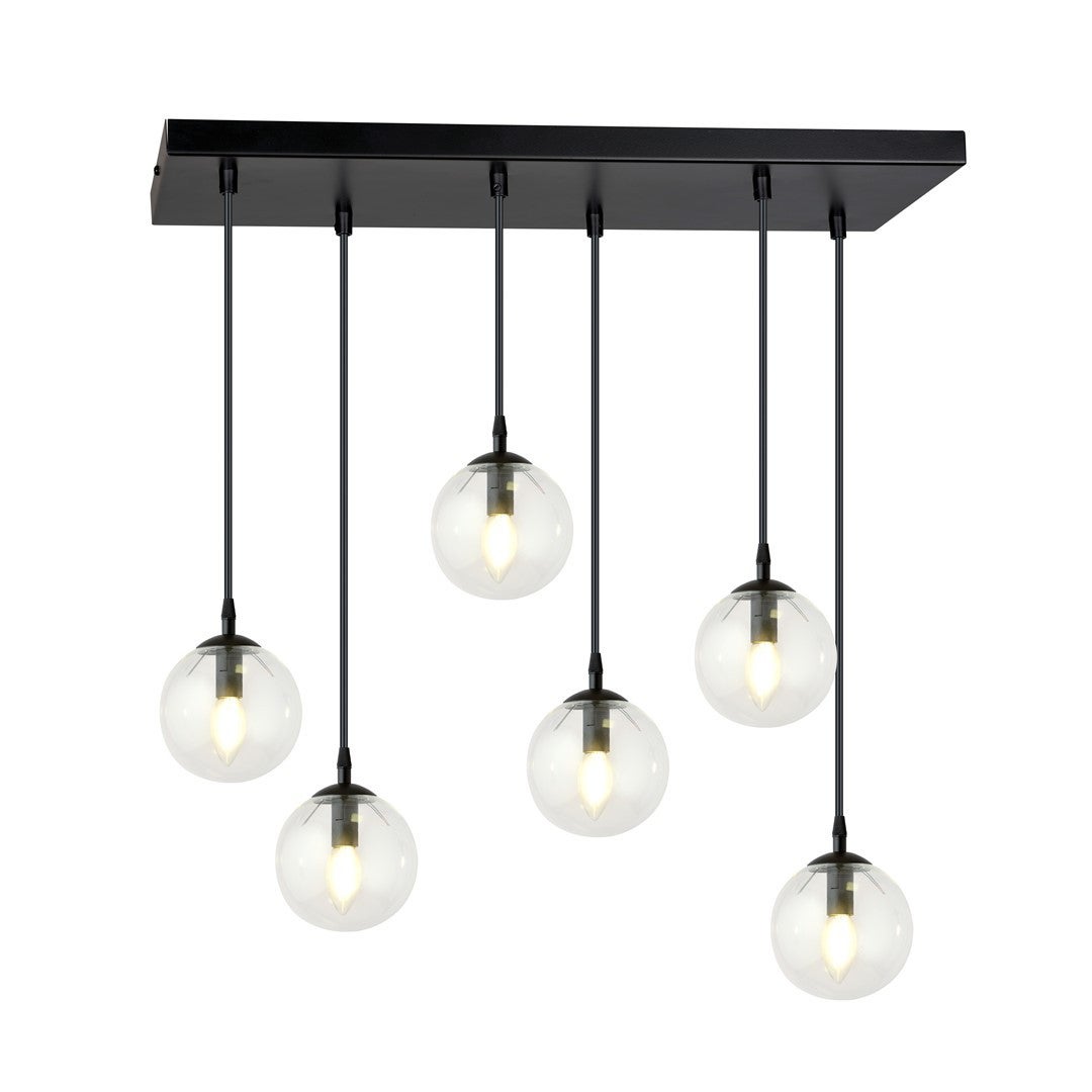 Żyrandol Emibig 6xE14 40W COSMO 6 BL/TRANSPARENT 711/6