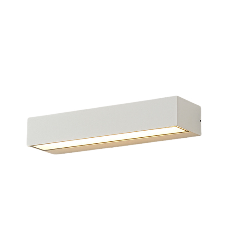 Zewnętrzna lampa ścienna LED, prostokątna lampa ścienna, idealna do ogrodów, tarasów i garaży (biała, 30 cm)