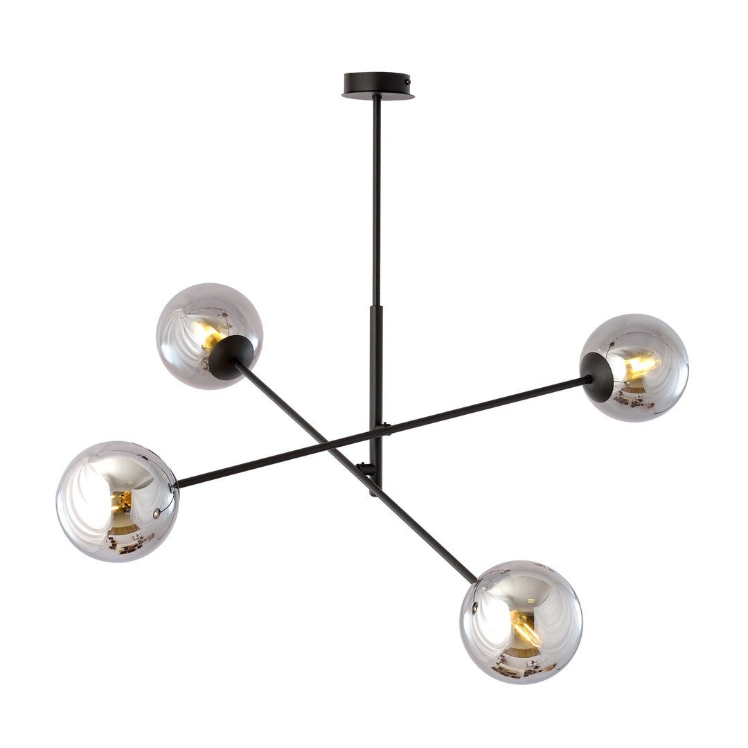 Żyrandol Emibig 4xE14 40W LINEAR 4 BLACK/GRAFIT 1167/4
