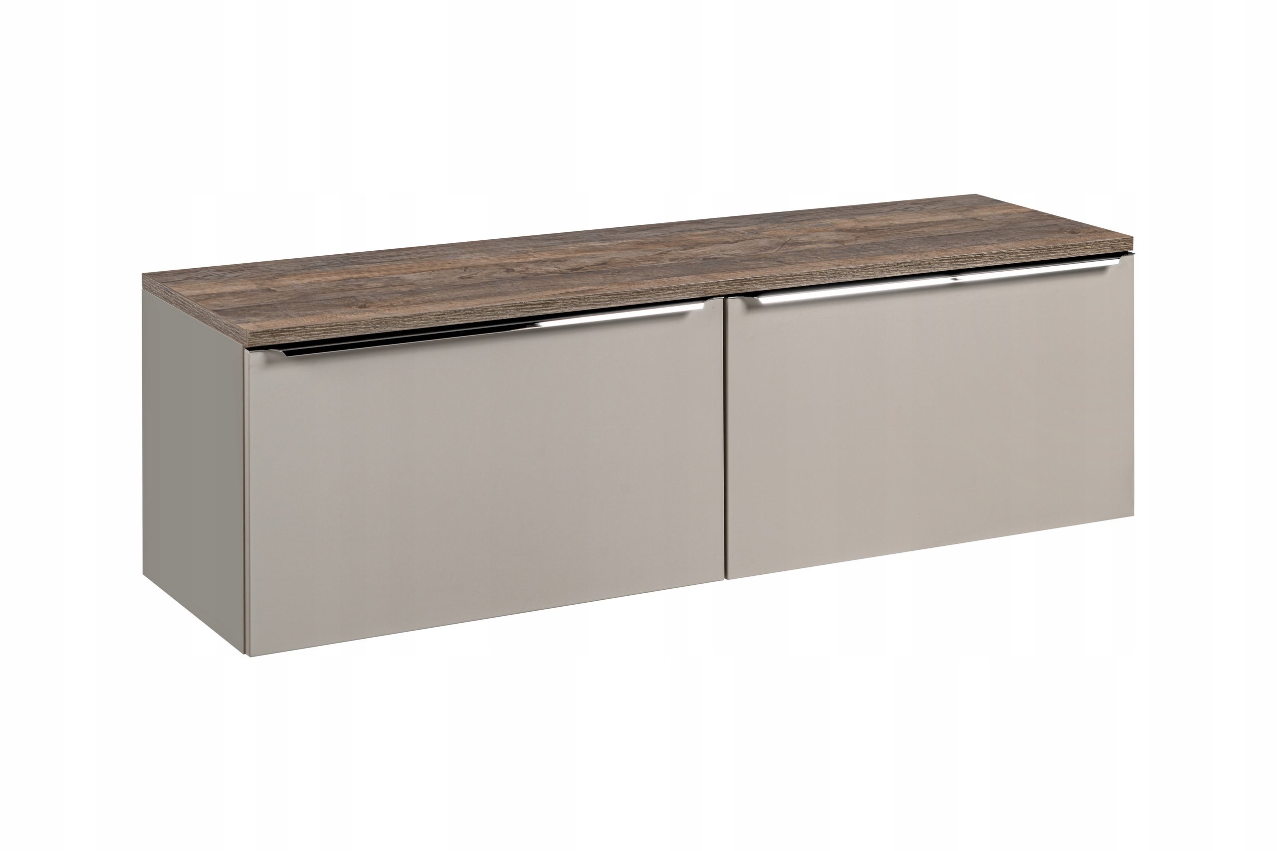 Szafka łazienkowa SANTA FE 160 cm taupe z blatem dąb Santa Fe pod umywalki