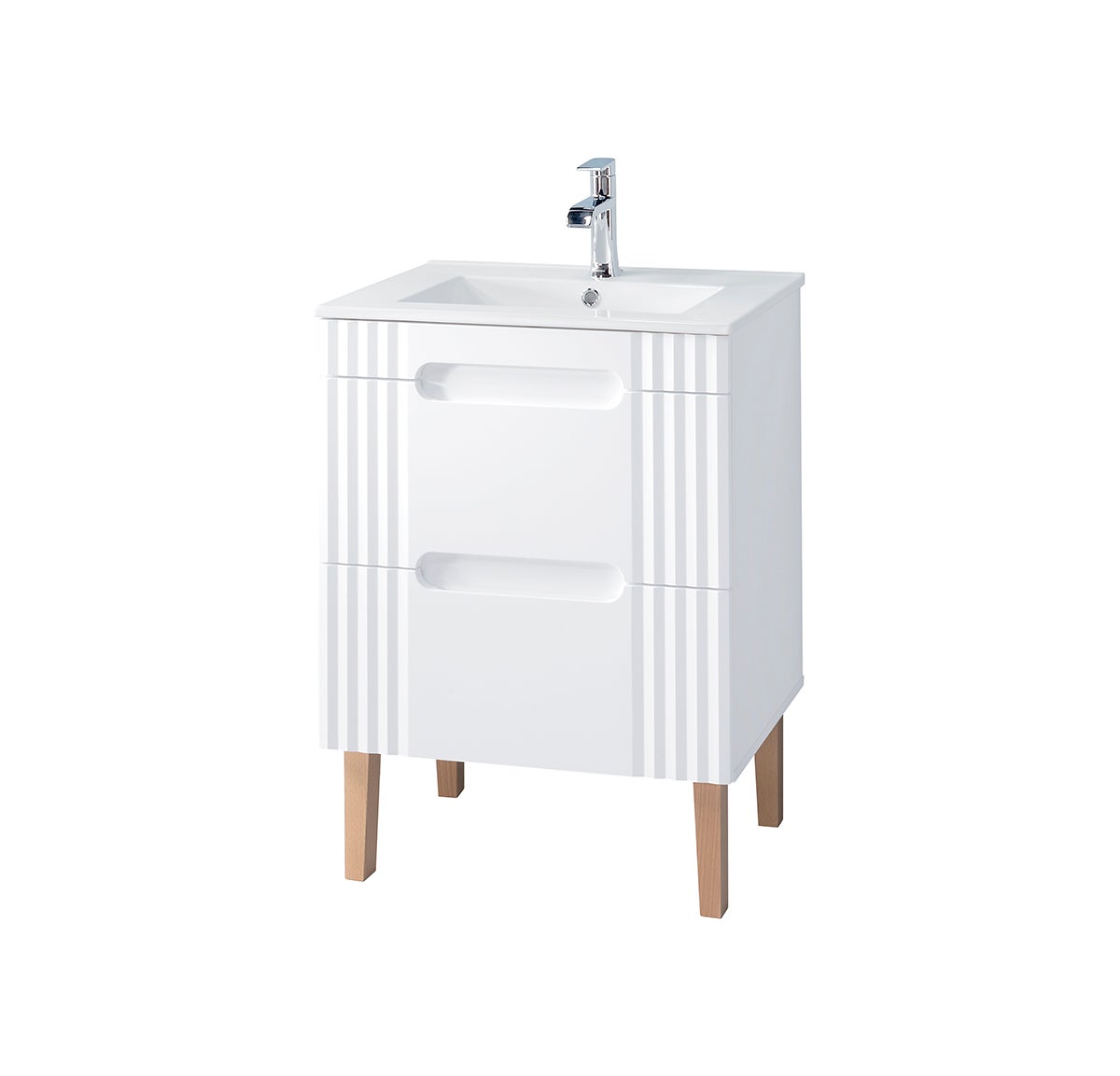 Zestaw mebli łazienkowych 60cm Comad Fiji White z umywalką