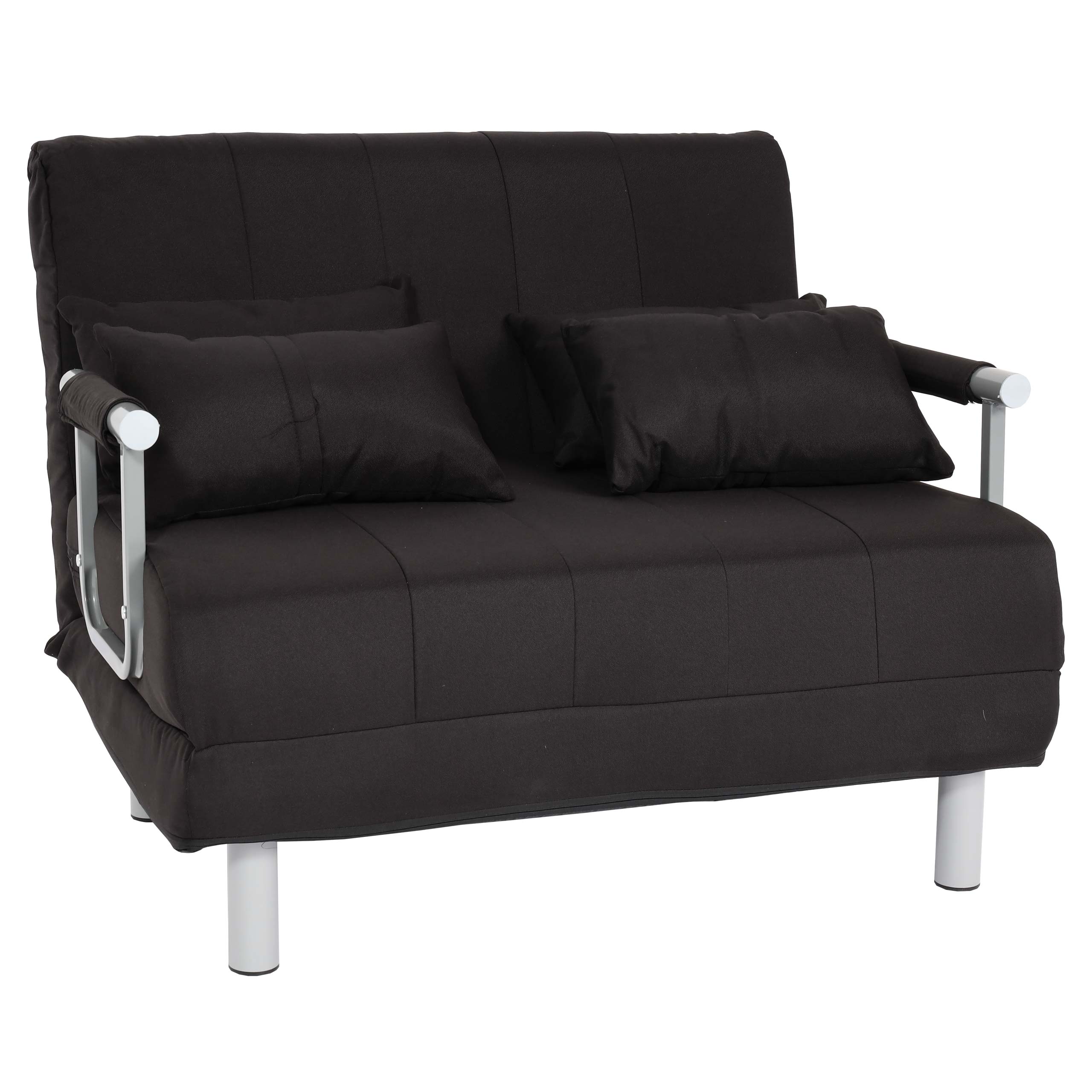 Fotel rozkładany HWC-K29, rozkładany fotel sofa łóżko dla gości rozkładana powierzchnia 186x97cm tkanina (270g/m²) ~ czarny