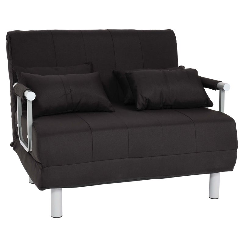 Fotel rozkładany HWC-K29, rozkładany fotel sofa łóżko dla gości rozkładana powierzchnia 186x97cm tkanina (270g/m²) ~ czarny