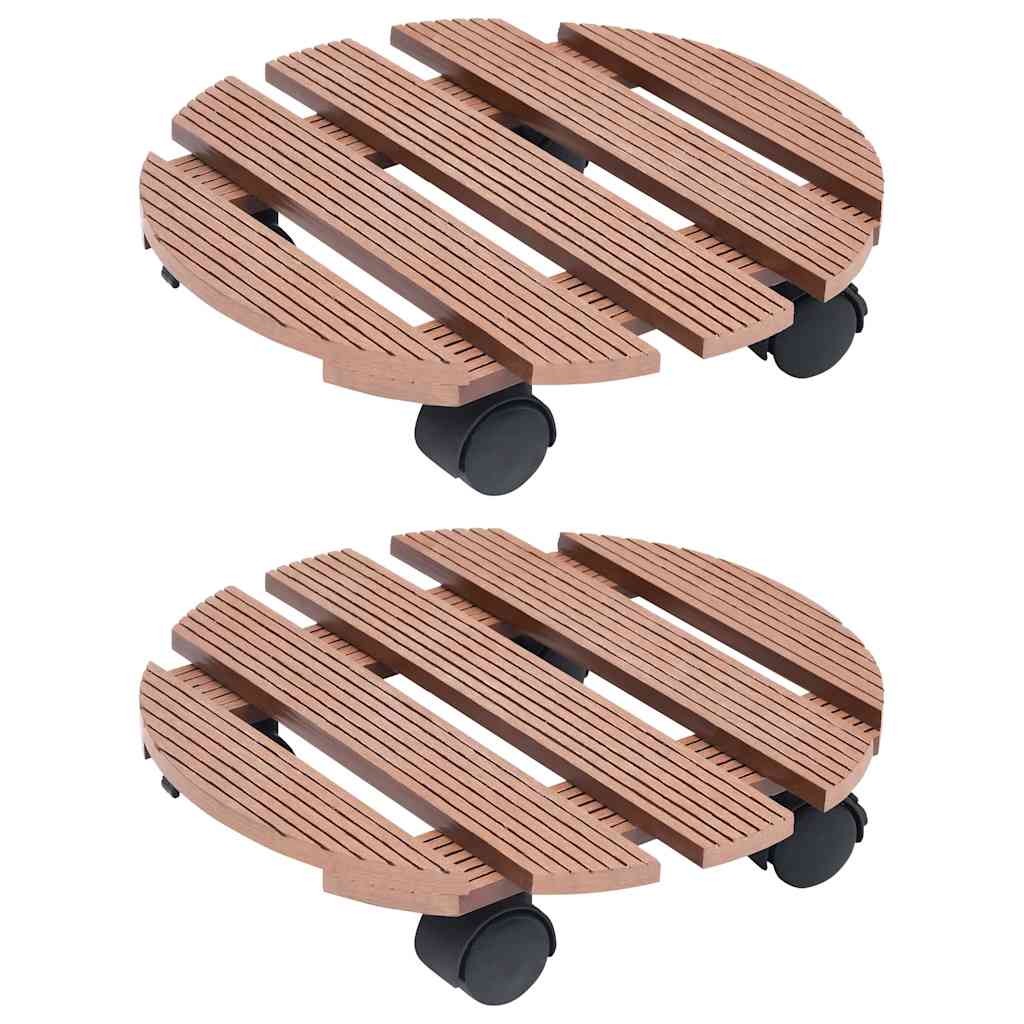 2x Stojak na Kółkach pod Donice Ø30 cm WPC Brązowy