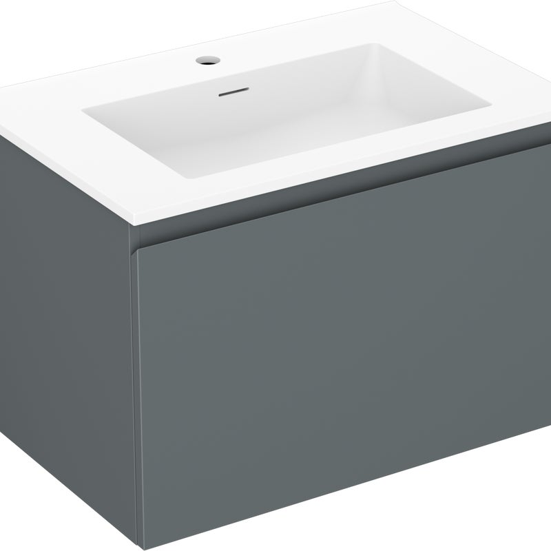 Mexen Orio szafka łazienkowa 70 cm z umywalką Otis, 1 szuflada, grafit mat/biała mat - 91A10-07047-1-BF66-W18M01