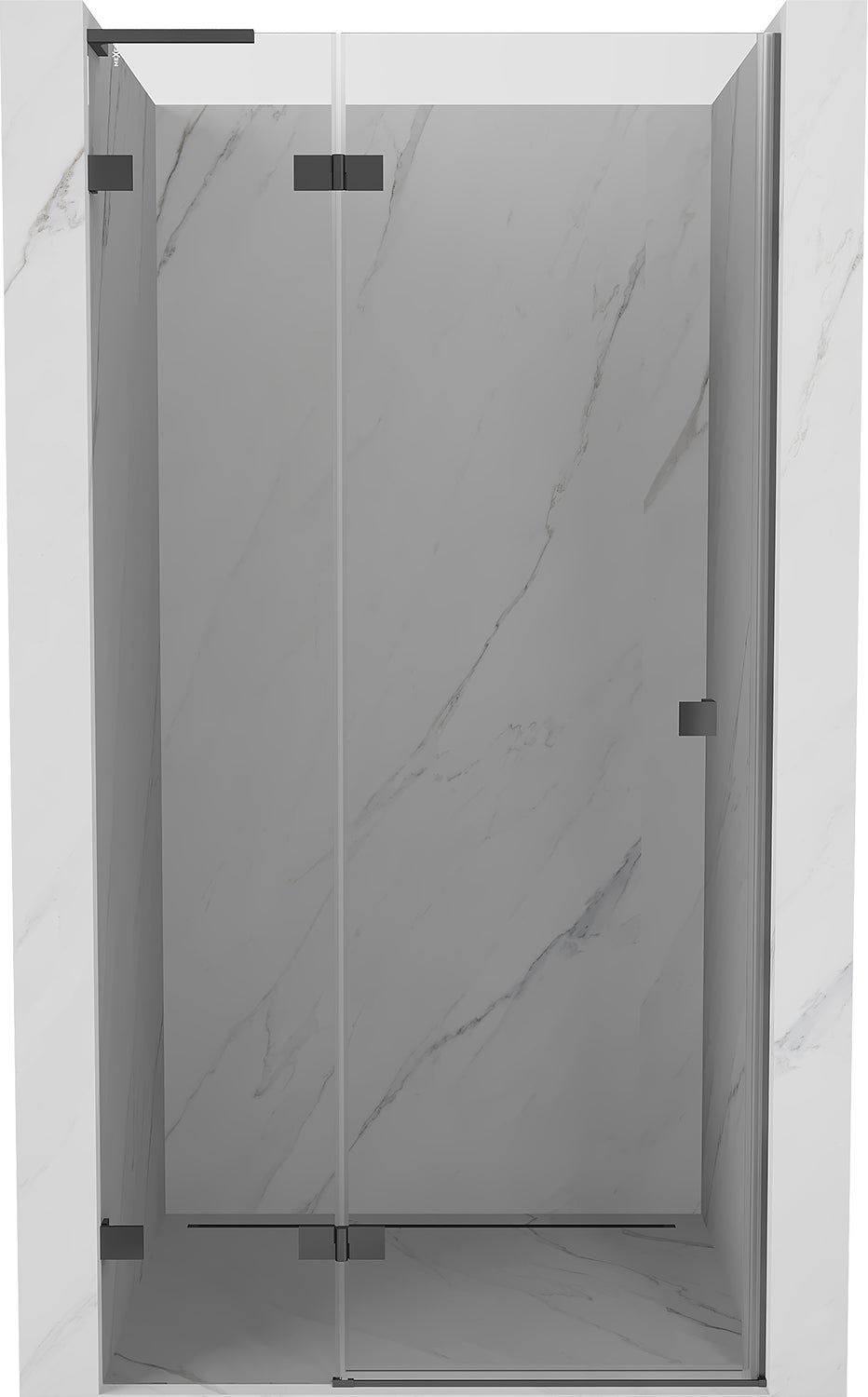 Mexen Lunar L drzwi prysznicowe uchylne lewe 80 cm, transparent, gun metal - 834L-080-000-95-00-L