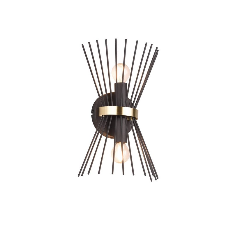 Kinkiet ścienny Rod czarno-złoty-odcienie złota 2xE14x40W wym: 31 x 20 x 20 cm metal IP20 RL