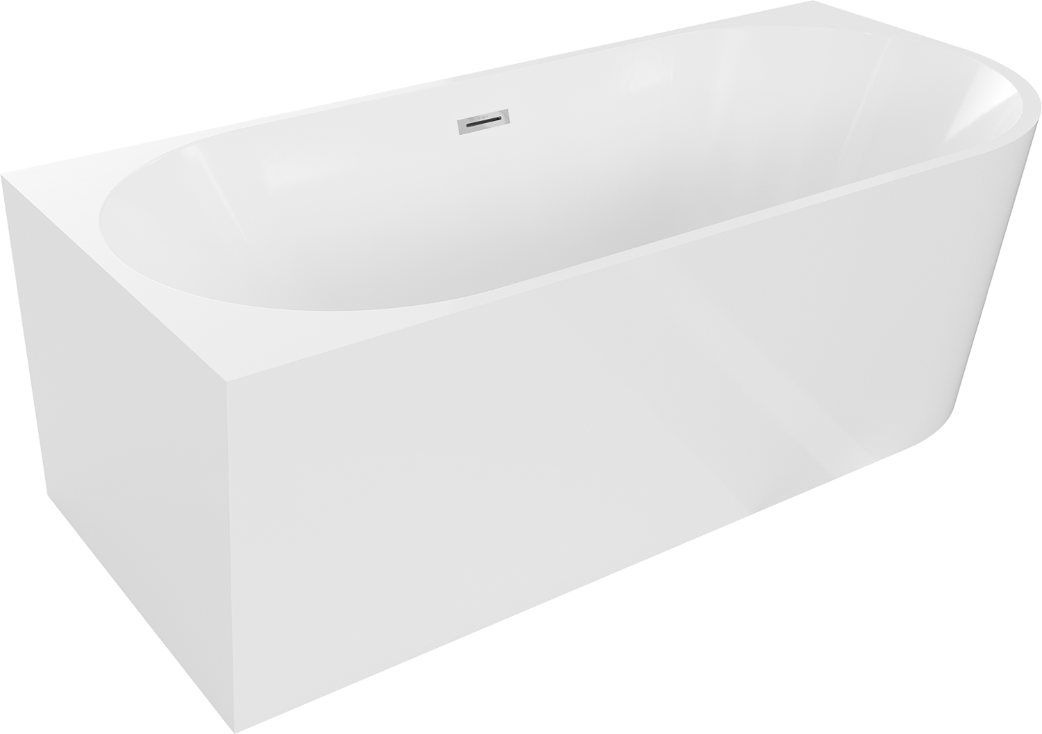 Mexen Mia wanna wolnostojąca narożna lewa 180 x 80 cm, biała, przelew chrom - 52691808000L-01