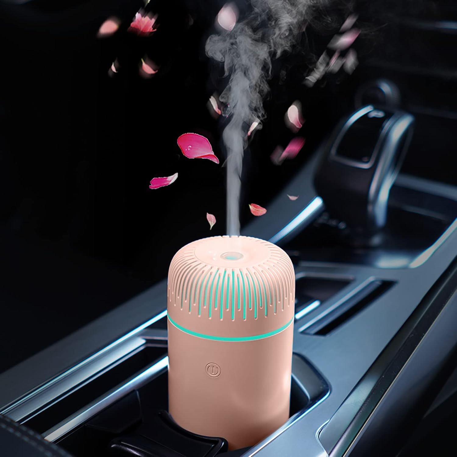 Odświeżacz powietrza do samochodu, nawilżacz powietrza, mini przenośny odświeżacz powietrza USB, odpowiedni do samochodów i biur (różowy)