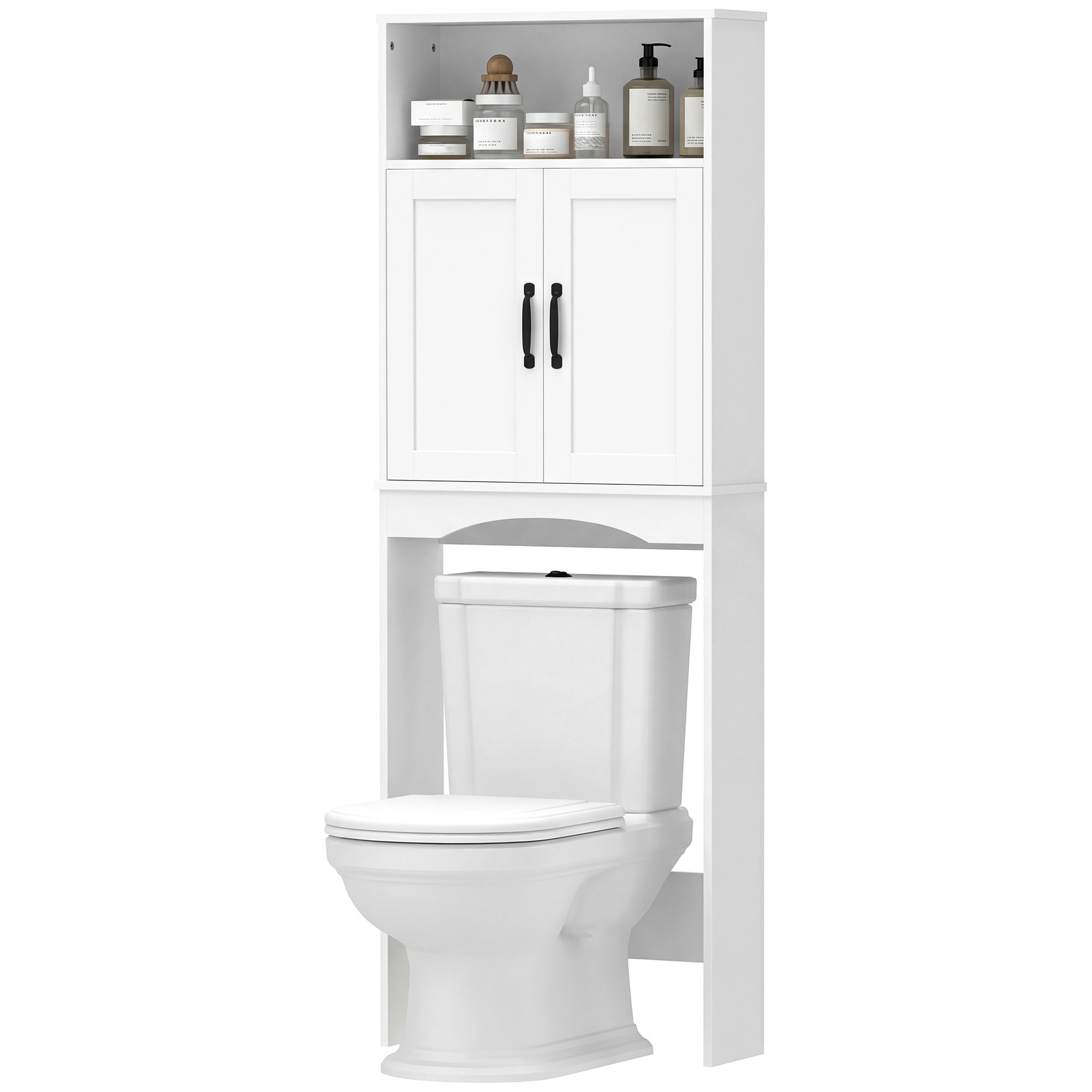 Szafka WC wisząca, 2 drzwi z cichym domykiem, półka, biała