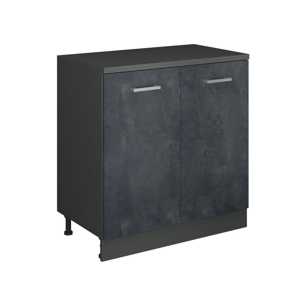 Vicco Szafka rozszerzająca Rion, Czarny beton/Antracyt, 80 x 46 cm bez skosu z 2 drzwiami