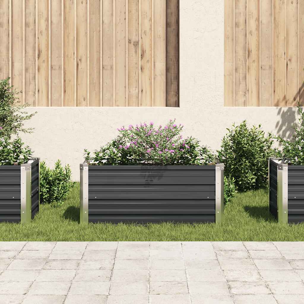 Podwyższona donica, antracyt, 100x40x45 cm, galwanizowana stal